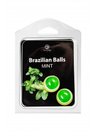 Набор из 2 шариков с массажным маслом Brazilian Balls с ароматом мяты - Secret Play - купить с доставкой в Рыбинске