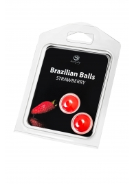 Набор из 2 шариков с массажным маслом Brazilian Balls с ароматом клубники - Secret Play - купить с доставкой в Рыбинске