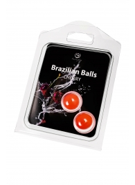 Набор из 2 шариков с массажным маслом Brazilian Balls с ароматом вишни - Secret Play - купить с доставкой в Рыбинске