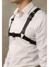 Черная мужская кожаная портупея №4 - БДСМ Арсенал - купить с доставкой в Рыбинске