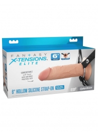 Полый страпон на ремнях 6’’ Hollow Silicone Strap-on - Pipedream - купить с доставкой в Рыбинске