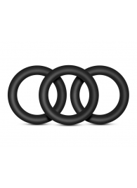 Набор из 3 черных эрекционных колец Black Small Penis Rings - Blush Novelties - в Рыбинске купить с доставкой