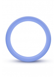 Голубое люминесцентное кольцо Silicone Glo Cock Ring - Blush Novelties - в Рыбинске купить с доставкой