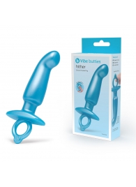 Голубая анальная пробка для массажа простаты Hither Silicone Prostate Plug - 14,3 см. - b-Vibe - в Рыбинске купить с доставкой