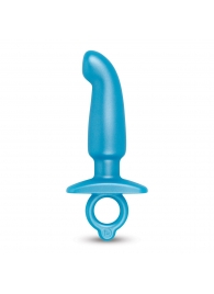 Голубая анальная пробка для массажа простаты Hither Silicone Prostate Plug - 14,3 см. - b-Vibe - в Рыбинске купить с доставкой