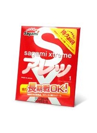 Утолщенный презерватив Sagami Xtreme FEEL LONG с точками - 1 шт. - Sagami - купить с доставкой в Рыбинске