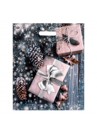 Новогодний пакет с принтом в виде подарков и вырубной ручкой (45х38 см) - Сима-Ленд - купить с доставкой в Рыбинске