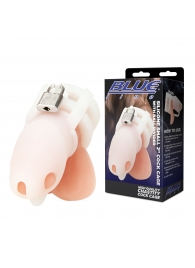 Белая клетка для пениса Silicone Small 2 in Cock Cage With Ball Divider - BlueLine - купить с доставкой в Рыбинске