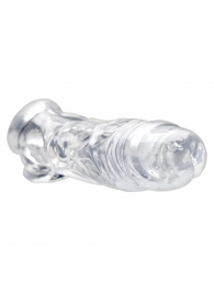 Прозрачная насадка для увеличения члена Realistic Clear Penis Enhancer and Ball Stretcher - 20,3 см. - XR Brands - в Рыбинске купить с доставкой