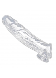 Прозрачная насадка для увеличения члена Realistic Clear Penis Enhancer and Ball Stretcher - 20,3 см. - XR Brands - в Рыбинске купить с доставкой