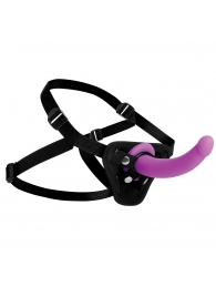 Лиловый поясной страпон Navigator Silicone G-Spot Dildo with Harness - 17,8 см. - XR Brands - купить с доставкой в Рыбинске