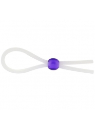 Прозрачное лассо с фиолетовой бусиной SILICONE COCK RING WITH BEAD LAVENDER - NMC - в Рыбинске купить с доставкой