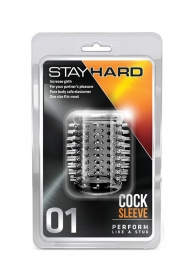 Прозрачная насадка с шипами STAY HARD COCK SLEEVE 01 CLEAR - Blush Novelties - в Рыбинске купить с доставкой