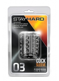 Прозрачная насадка с шипами и шишечками STAY HARD COCK SLEEVE 03 CLEAR - Blush Novelties - в Рыбинске купить с доставкой