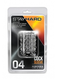 Прозрачная насадка с бороздками STAY HARD COCK SLEEVE 04 CLEAR - Blush Novelties - в Рыбинске купить с доставкой