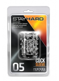 Прозрачная насадка с капельками STAY HARD COCK SLEEVE 05 CLEAR - Blush Novelties - в Рыбинске купить с доставкой