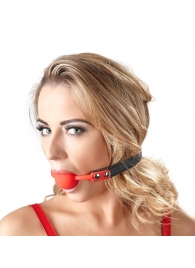 Силиконовый кляп-шар на чёрных ремешках Red Gag silicone - Orion - купить с доставкой в Рыбинске