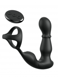 Черный вибростимулятор простаты с кольцом Ass-gasm Slide   Glide - Pipedream - в Рыбинске купить с доставкой