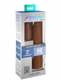 Коричневая насадка на член 2  Silicone X-tension - 20,3 см. - Pipedream - в Рыбинске купить с доставкой