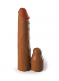 Коричневая насадка на член 2  Silicone X-tension - 20,3 см. - Pipedream - в Рыбинске купить с доставкой