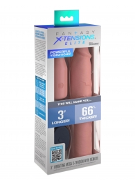 Телесная вибронасадка на член 3  Vibrating Mega X-tension with Remote - 22,9 см. - Pipedream - в Рыбинске купить с доставкой