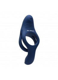 Синее эрекционное виброкольцо с двойным подхватом мошонки Ring Around The Rosy - Zero Tolerance - в Рыбинске купить с доставкой