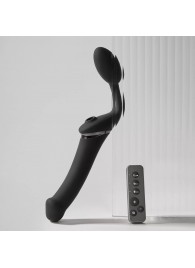 Черный безремневой вибрострапон Strap-On-Me Multi Orgasm Size XL - Strap-on-me - купить с доставкой в Рыбинске