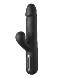 Черный силиконовый вибратор-кролик Sonix Silicone Thruster - 22 см. - Pipedream