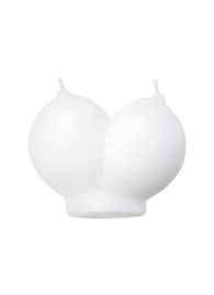 Белая сувенирная свеча «Сиськи» - Pecado - купить с доставкой в Рыбинске