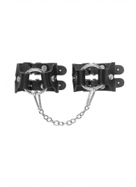 Черные кожаные наручники-браслеты из двух ремешков - Pecado - купить с доставкой в Рыбинске