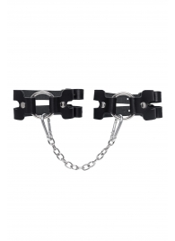 Черные кожаные оковы из двух ремешков - Pecado - купить с доставкой в Рыбинске