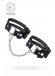 Черные кожаные оковы из двух ремешков - Pecado - купить с доставкой в Рыбинске