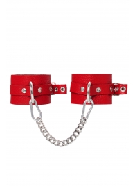 Красные мягкие кожаные оковы с люверсами - Pecado - купить с доставкой в Рыбинске