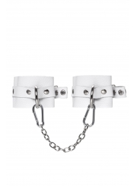 Белые мягкие кожаные оковы с люверсами - Pecado - купить с доставкой в Рыбинске