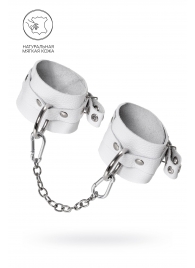 Белые мягкие кожаные оковы с люверсами - Pecado - купить с доставкой в Рыбинске