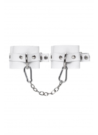 Белые мягкие кожаные наручники с люверсами - Pecado - купить с доставкой в Рыбинске