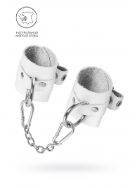 Белые мягкие кожаные наручники с люверсами - Pecado - купить с доставкой в Рыбинске