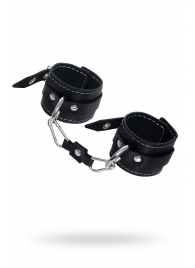 Черные двухслойные наручники с белой строчкой - Pecado - купить с доставкой в Рыбинске