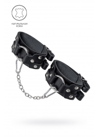 Черные кожаные оковы с двумя ремешками - Pecado - купить с доставкой в Рыбинске