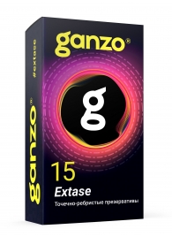 Презервативы анатомической формы с точечной и ребристой структурой Ganzo Extase - 15 шт. - Ganzo - купить с доставкой в Рыбинске
