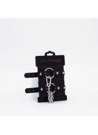 Черно-красные кожаные оковы - Crazy Handmade - купить с доставкой в Рыбинске