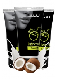 Набор из 3 съедобных лубрикантов JUJU со вкусом кокоса - JuJu - купить с доставкой в Рыбинске