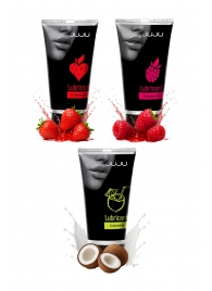 Набор из 3 съедобных лубрикантов JUJU (клубника, малина, кокос) - JuJu - купить с доставкой в Рыбинске