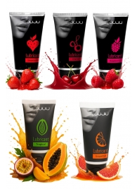 Набор из 5 съедобных лубрикантов JUJU (клубника, малина, тропические фрукты, вишня, грейпфрут) - JuJu - купить с доставкой в Рыбинске