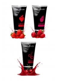 Набор из 3 съедобных лубрикантов JUJU (клубника, малина, вишня) - JuJu - купить с доставкой в Рыбинске