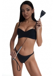 Стек с широким черным кожаным наконечником и металлической ручкой - 67 см. - Crazy Handmade - купить с доставкой в Рыбинске