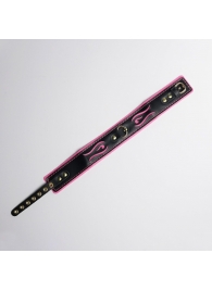 Черно-розовый ошейник с золотистой фурнитурой - Crazy Handmade - купить с доставкой в Рыбинске