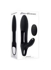 Черная насадка на пенис с вибрацией Nautilus - Zero Tolerance - в Рыбинске купить с доставкой
