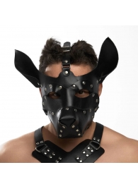 Черная кожаная маска «Собака» - Crazy Handmade - купить с доставкой в Рыбинске