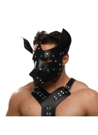 Черная кожаная маска «Собака» - Crazy Handmade - купить с доставкой в Рыбинске